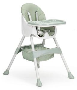 Jedálenska stolička pre deti v azúrovej farbe Zelená
