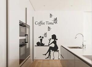 Nálepka na stenu do kuchyne čas na vašu šálku kávy