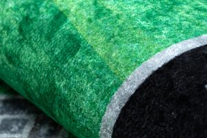 Prateľný protišmykový koberec JUNIOR 52052.802 Mestské cestičky, zeleno - čierny