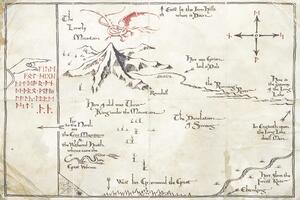 Umelecká tlač Hobbit - Map of The Unexpected Journey, (40 x 26.7 cm)