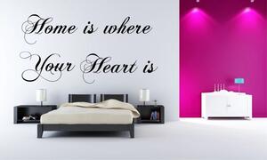 Nálepka na stenu nápis HOME IS WHERE YOUR HEART IS