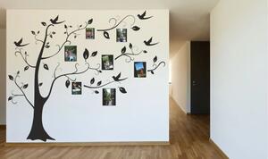 Nálepka na stenu do interiéru s motívom stromu s rámami na fotografie