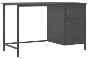 Stôl so zásuvkami, industriálny, čierny 120x55x75 cm, oceľ