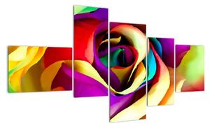 Abstraktný obraz ruže (Obraz 150x85cm)