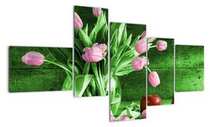 Tulipány vo váze, obraz na stenu (Obraz 150x85cm)