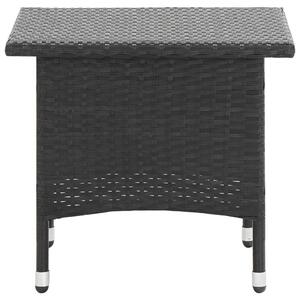 Čajový stôl čierny 50x50x47 cm polyratanový