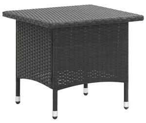 Čajový stôl čierny 50x50x47 cm polyratanový
