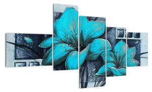 Obraz modré kvety (Obraz 150x85cm)