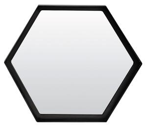 Kovové zrkadlo STELVIO Hexagon, Matt Black, (S) 35 cm