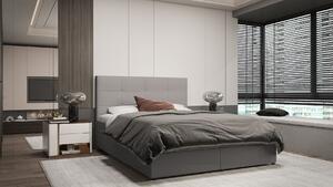 Dizajnová posteľ MALIKA - 200x200, tmavo béžová