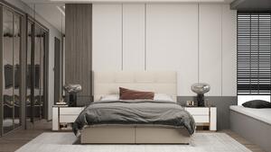 Dizajnová posteľ MALIKA - 140x200, tmavo béžová