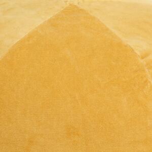 Taburetka bavlnená zamatová 50x35 cm žltá