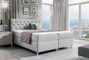 Boxspringová posteľ LILIAN - 180x200, šedá + topper ZDARMA