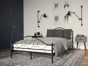 Kovová jednolôžková posteľ 120x200 TEJANO - čierna