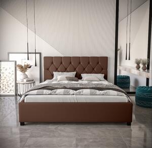 Manželská čalúnená posteľ NARINE - 180x200, hnedá