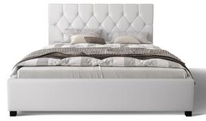 Manželská posteľ s úložným priestorom NARINE - 180x200, biela
