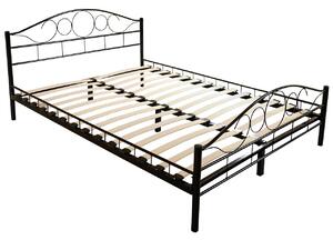 Kovová jednolôžková posteľ 120x200 TEJANO - čierna