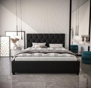 Manželská posteľ s úložným priestorom NARINE - 180x200, čierna