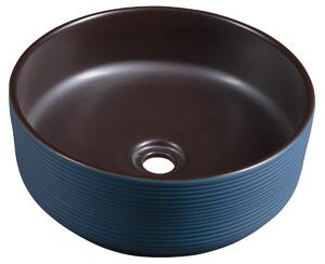 Sapho, PRIORI keramické umývadlo na dosku Ø 41 cm, modrá/hnědá, PI033