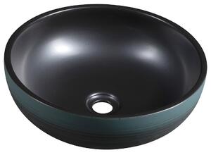 Sapho PRIORI keramické umývadlo na dosku, Ø 41cm, čierna/zelená