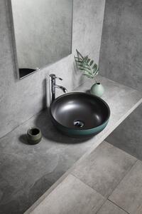 Sapho, PRIORI keramické umývadlo na dosku Ø 41cm, čierná/zelená, PI039