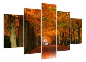 Obraz cesty lesom na jeseň (Obraz 150x105cm)