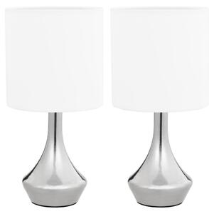 Stolové lampy 2 ks, dotykové tlačidlo, biele E14