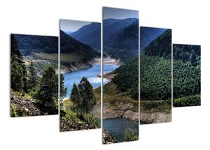 Obraz rieky medzi horami (Obraz 150x105cm)