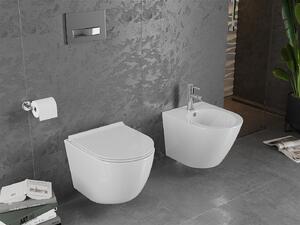 Mexen LENA Rimless, závesná WC misa so sedátkom pomaly-padajúcim SLIM, 48 x 36 cm, biela, 30220500