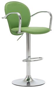 Barová stolička s opierkami, zelená, umelá koža