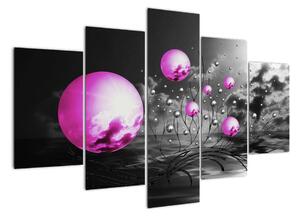 Abstraktný obraz - fialové gule (Obraz 150x105cm)