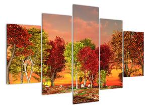 Obraz prírody - farebné stromy (Obraz 150x105cm)