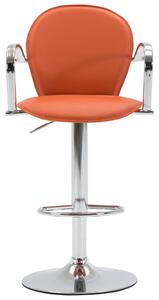 Barová stolička s opierkami, oranžová, umelá koža
