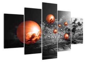 Abstraktné obrazy - oranžové gule (Obraz 150x105cm)