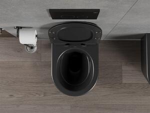 Mexen Rico závesné wc rimless s toaletným sedátkom Slim z duroplastu, čierna matná - 30720185