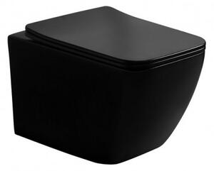 LAVITA LINO BLACK set 2v1- závesná WC misa Rim+ + WC sedátko LINO so SoftClose čierna matná