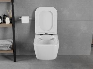 Mexen Elis závesné wc rimless s toaletným Slim sedátkom z duroplastu, 52 x 34,5 cm, biela - 30910600