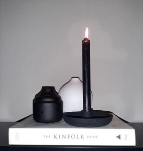Kovový svietnik Candle Stick, Black, Ø13,5 cm