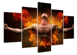 Obraz muža v ohni (Obraz 150x105cm)
