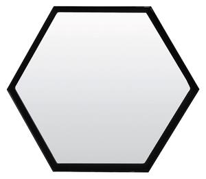 Kovové zrkadlo STELVIO Hexagon, Matt Black, (M) 46 cm