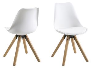 Dizajnová stolička Nascha, biela-prírodná