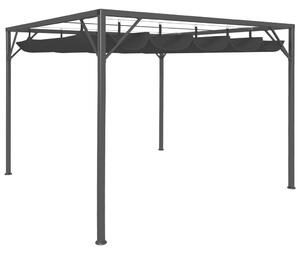 Záhradný altánok so zaťahovacou strechou 3x3 m antracitový