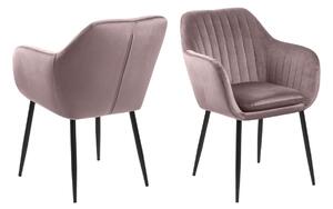Dizajnová stolička Nashira, svetlo ružová, kovová
