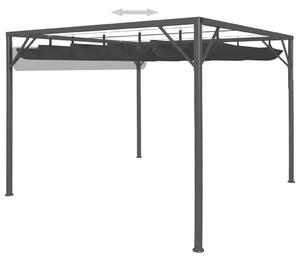 Záhradný altánok so zaťahovacou strechou 3x3 m antracitový