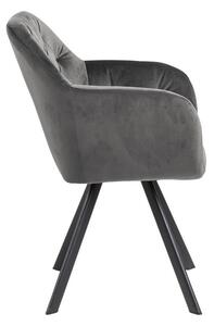 Dizajnová otočná stolička Aletris, tmavosivá