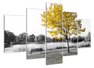 Obraz žltého stromu v prírode (Obraz 150x105cm)
