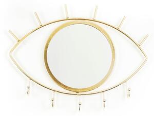 Kovové zrkadlo s háčikmi "Eye ", Gold