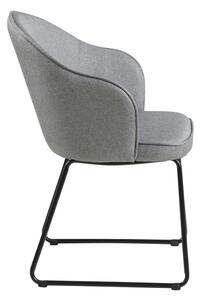 Dizajnová jedálenská stolička Alfie, svetlosivá