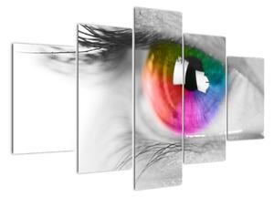 Moderný obraz: farebné oko (Obraz 150x105cm)