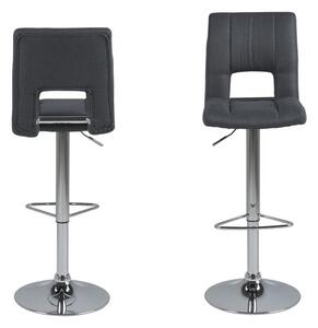 Dizajnová barová stolička Almonzo, tmavosivá / chrómová